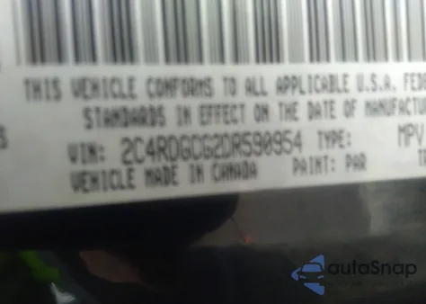 2013 Dodge Grand Caravan Sxt из США, поврежденный, VIN 2C4RDGCG2DR590954